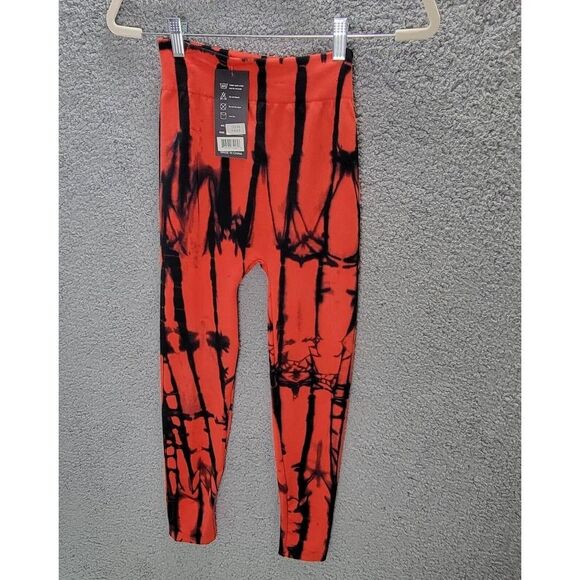 Halloween Costume Leggings Sm Soft and Stretchy Orange and Black - New with Tags - Picture 3 of 8